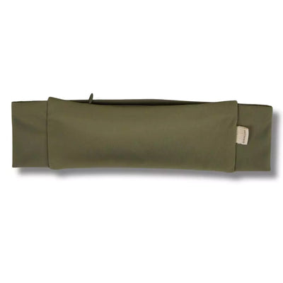 Army green nylon and spandex athletic headband with hidden zipper pocket for storing valuables (cash, keys, AirPods). Soft and stretchy with strong elastic for secure hold, ideal for workouts, festivals, gifts, and holiday stocking stuffers.