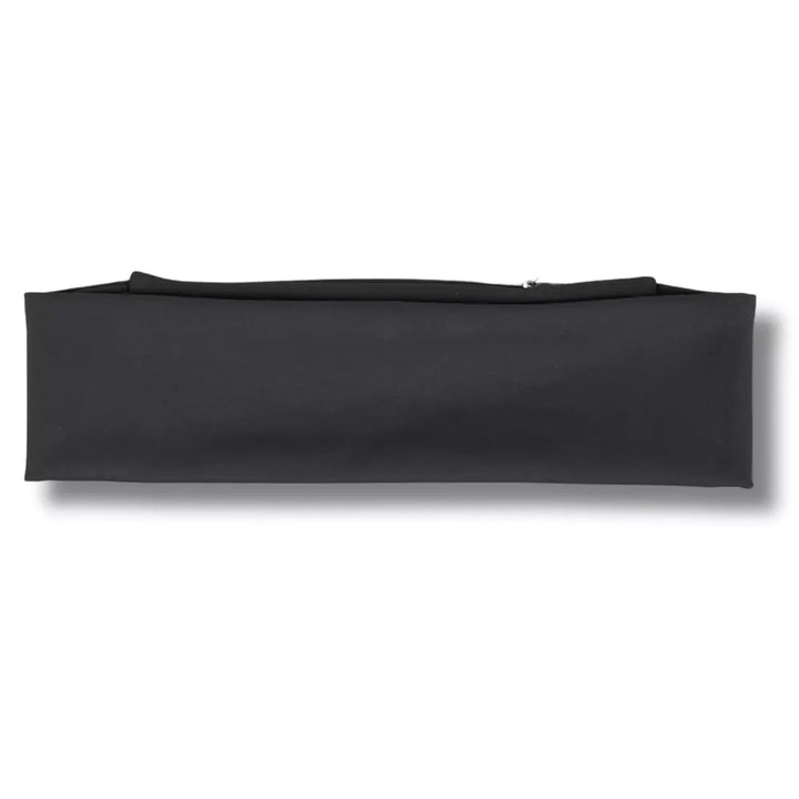 Grey gray nylon and spandex athletic headband with hidden zipper pocket for storing valuables (cash, keys, AirPods). Soft and stretchy with strong elastic for a secure hold, perfect for workouts, festivals, gifts, and holiday stocking stuffers.