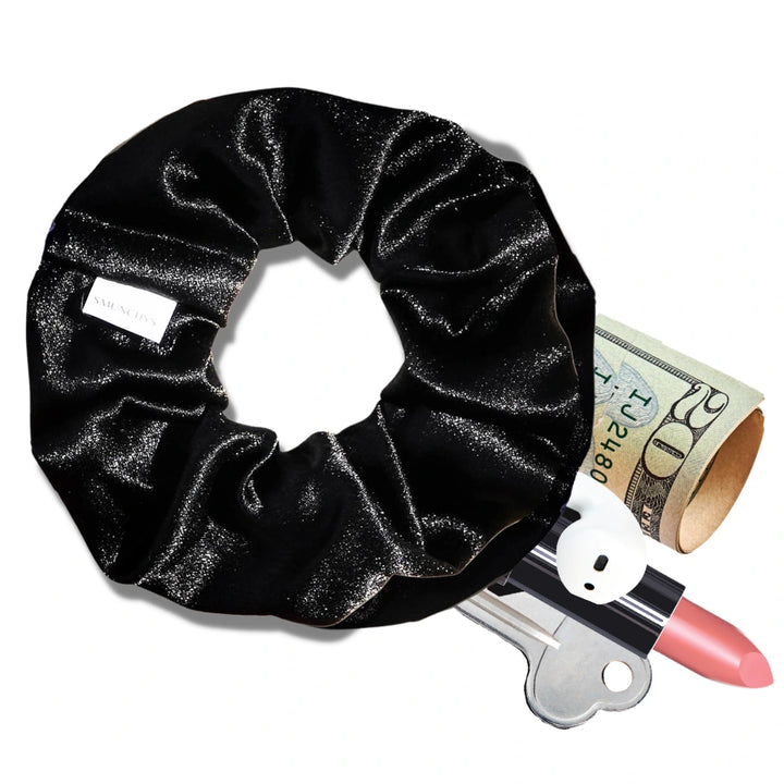 Satin Hidden Zipper Pocket Scrunchies