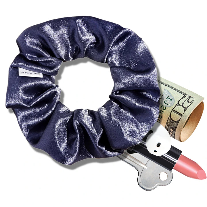 Satin Hidden Zipper Pocket Scrunchies