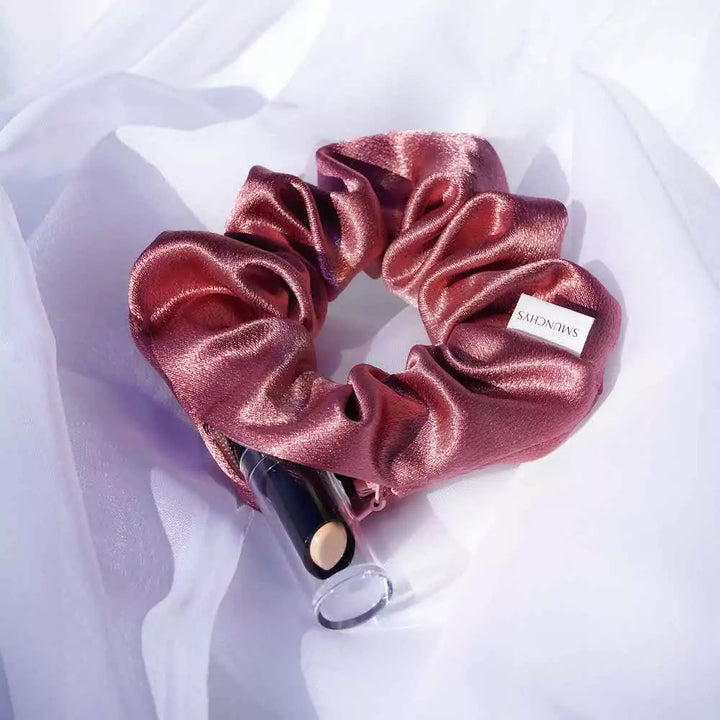 Satin Hidden Zipper Pocket Scrunchies