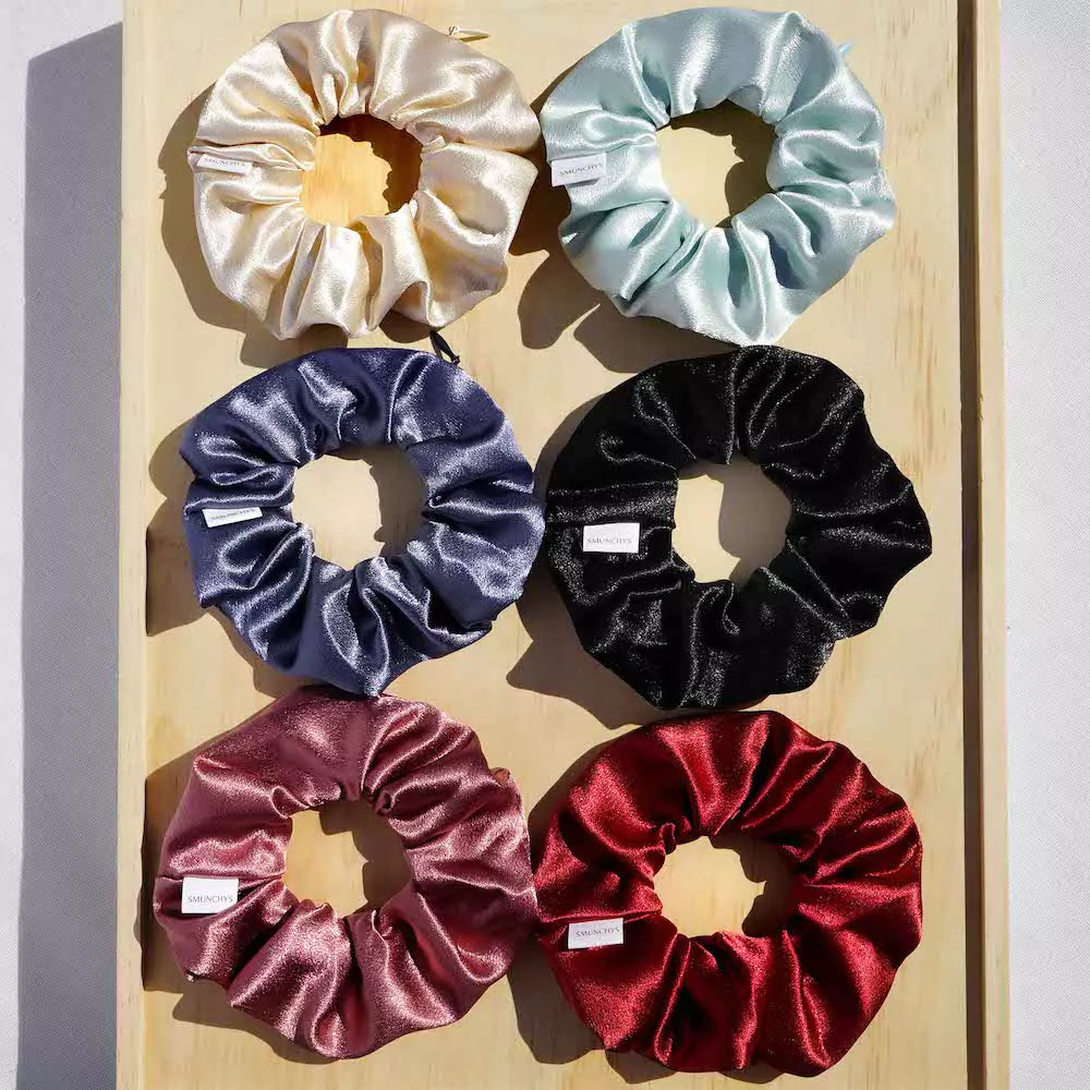 Satin Hidden Zipper Pocket Scrunchies